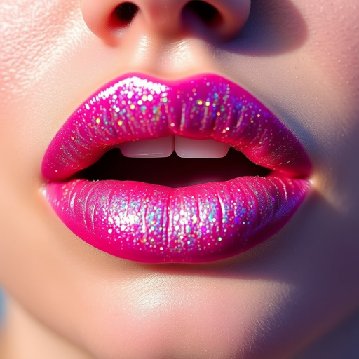 Iridescent lip powder dubbed "Fairy Dust," transforming any lip color with a magical, shimmering veil of sparkle