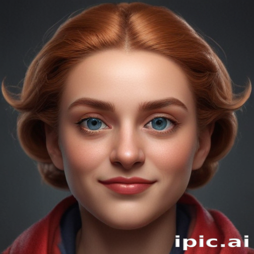 Radiant Portrait of a Young Woman with Stunning Blue Eyes and Red Hair