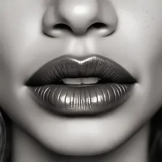 lips clipart black and white
