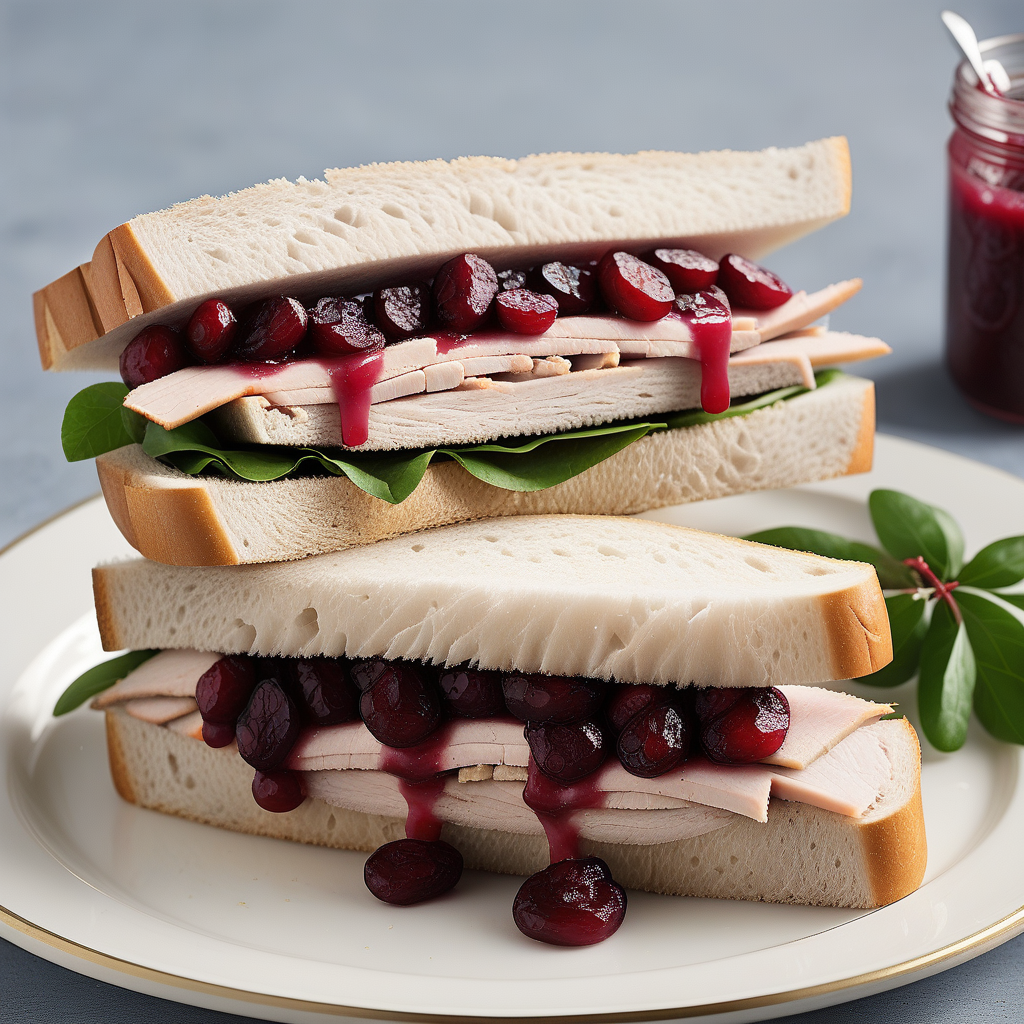 turkey with cranberry sauce sandwich