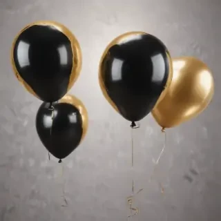black and gold balloons png