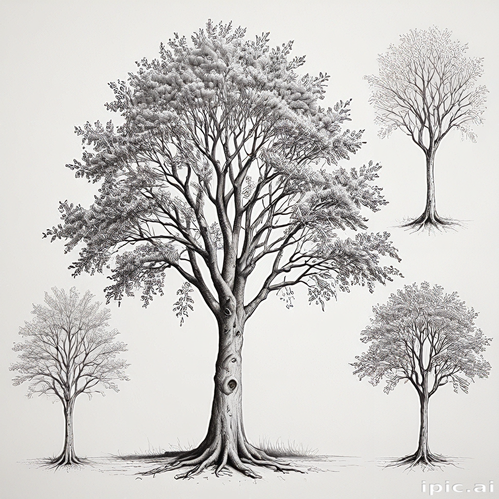 Illustration Showcasing the Different Stages of a Tree's Growth and ...