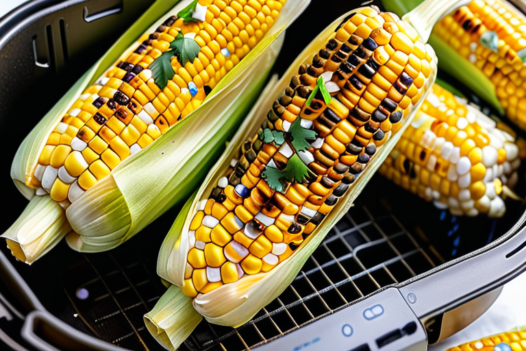 air fryer corn on the cob in husk
