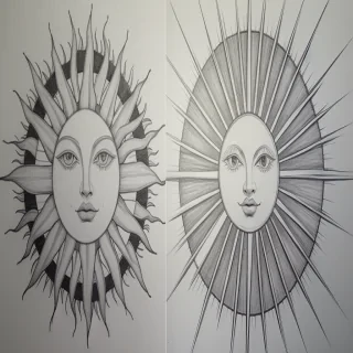 aesthetic sun drawing