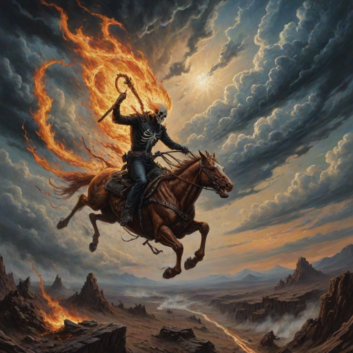 ghost rider in the sky, trying to catch the devil's herd, across the endless sky,