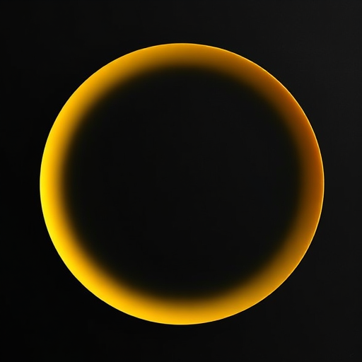 Create a gradient oval shape with a smooth transition from light yellow to deep yellow on a black background, captured with a DSLR camera at f/4 aperture, ISO 100, 50mm lens, top-down view, focus on color vibrancy and shape clarity.