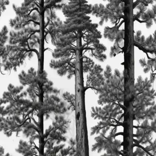 pine tree clipart black and white