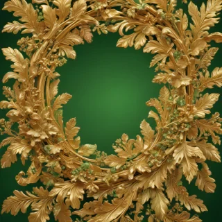 gold and green background