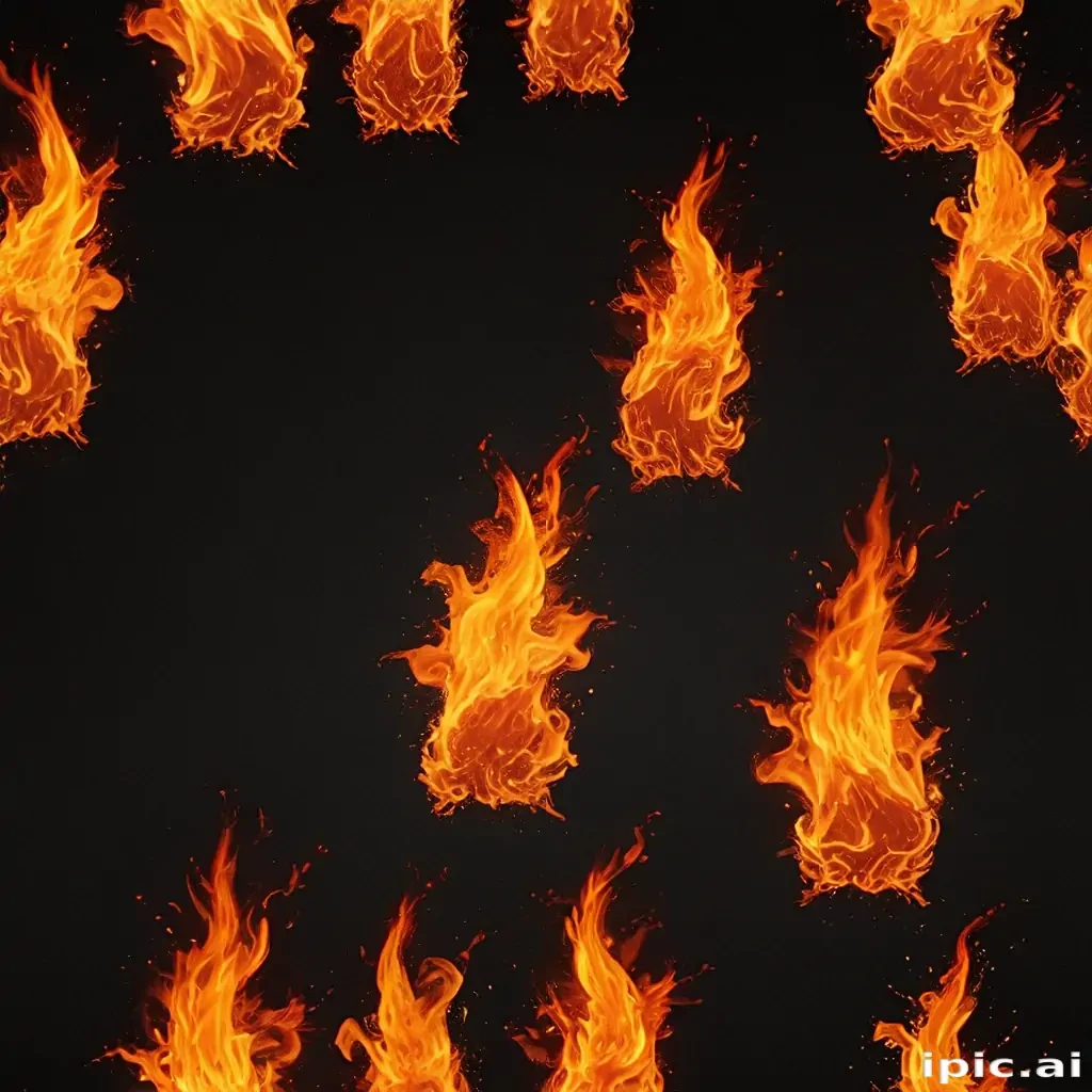 Dynamic Flames Dancing Against a Dark Background for Visual Impact