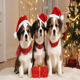 christmas dogs wallpaper