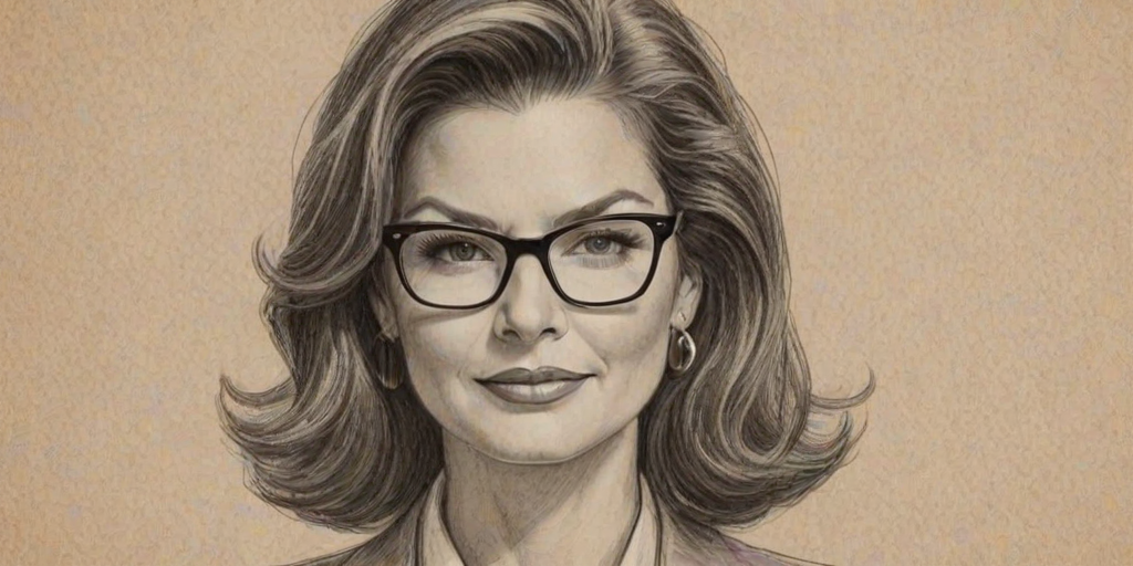 Resplendent Sela Ward, pencil sketch, portrait of Bewitching woman 1945s in glasses, hair style beatnik, outline, clear lines, fine lines, 8k