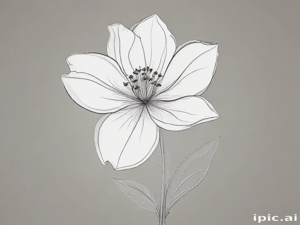 simple flower line art