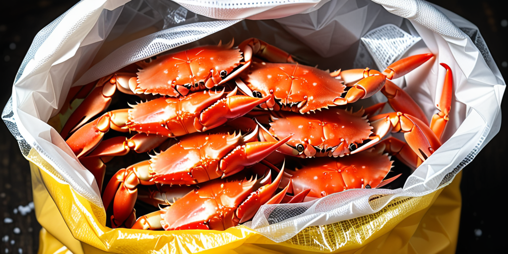 snow crab in a bag