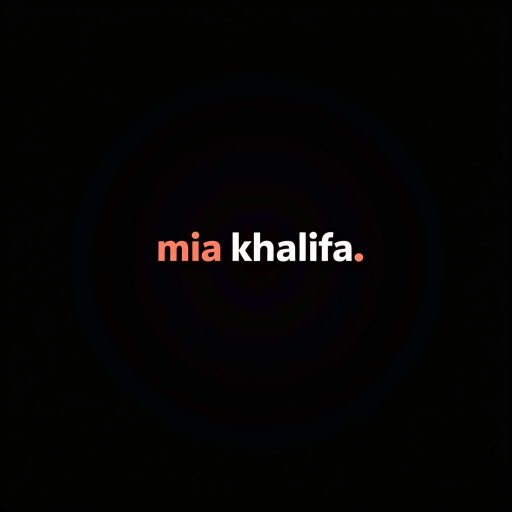 logo design, of name "mia khalifa", black background