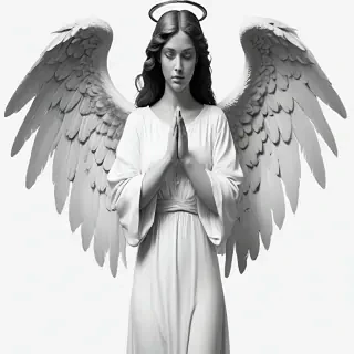 angel clip art black and white