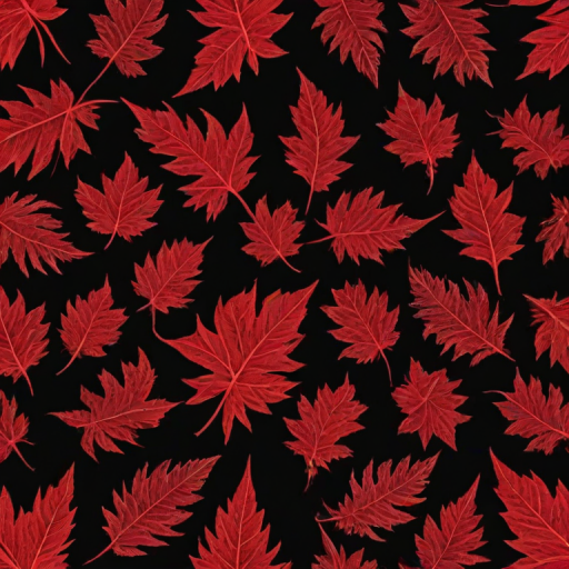 create a symmetrical design featuring red leaf-like shapes arranged around a central blank space on a solid black background