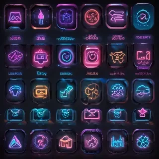 neon app icons