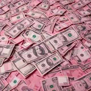 pink money background