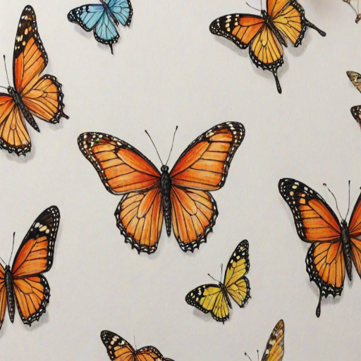 drawing butterflies