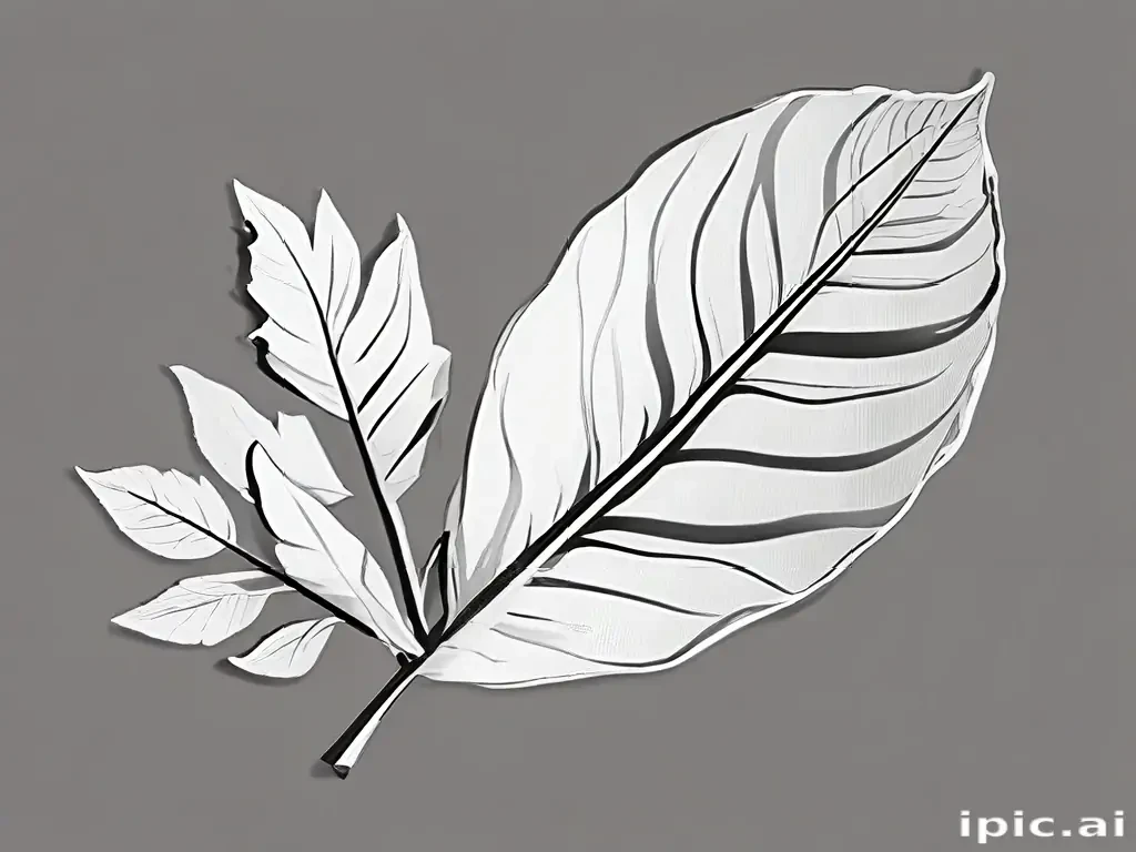 black and white leaf clip art