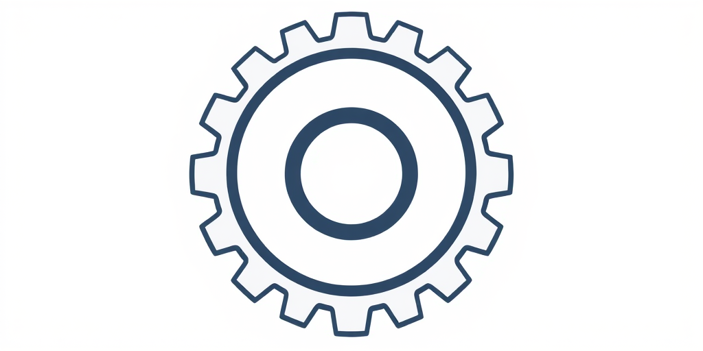 Generate a high-resolution image of a stylized gear design featuring a circular logo in the center, using a DSLR camera with a 50mm lens at f/1.8, ISO 100, and a focus on the gear's detailing, using a soft natural lighting setup for a clean look.