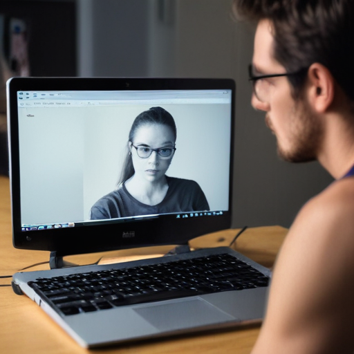 Photo of a computer with a man