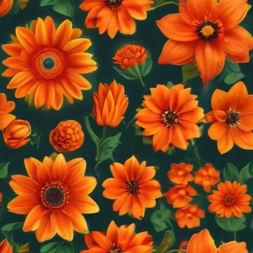 orange flower clipart