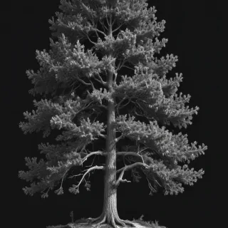 black and white pine tree clip art