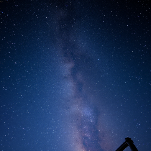 Capture a detailed image of the Milky Way galaxy in a clear night sky with a Canon EOS R5, 24mm lens, f/2.8 aperture, ISO 1600, 30-second exposure, shot from a low angle to include foreground elements, using a long exposure technique to enhance star brightness.
