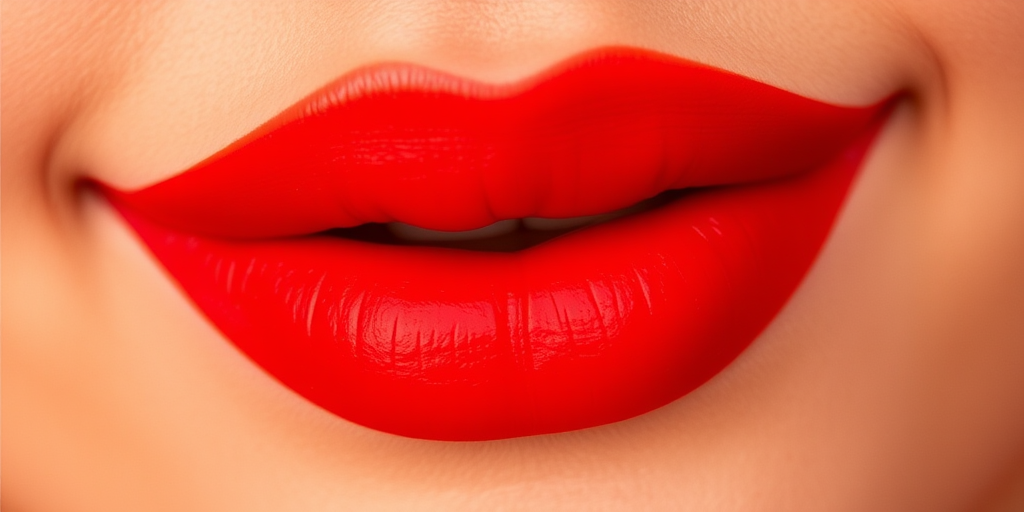 Fiery red-orange ombré lips with a satin finish, called "Sunset Siren," featuring a gradient effect and intense color payoff, perfect for making a bold statement