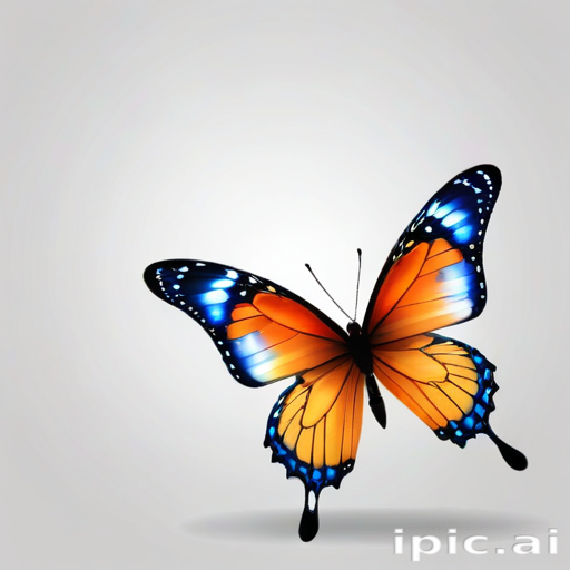 A Beautifully Colorful Butterfly Spreading Its Wings Against a Soft ...
