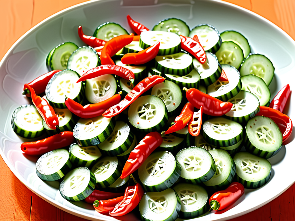 cucumber and red pepper salad