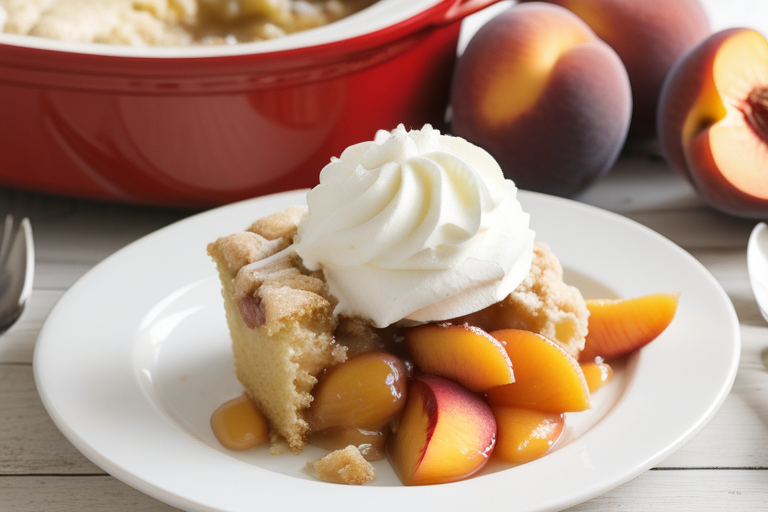 crockpot peach cobbler cake mix
