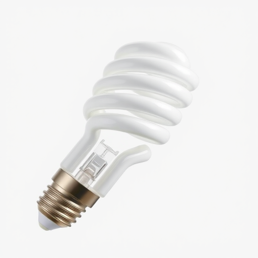 Create a detailed illustration of a spiral compact fluorescent light bulb with a transparent background, using a DSLR camera with a 50mm lens at f/2.8, shot from a slightly elevated angle to emphasize the bulb's curves and details, in natural lighting for enhanced contrast and clarity.