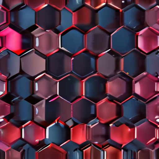 Abstract Pattern of Colorful Hexagonal Shapes with Reflective Surfaces ...