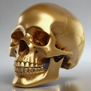 transparent gold skull