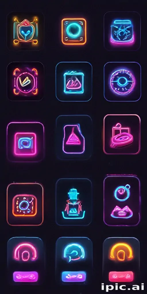 neon app icons