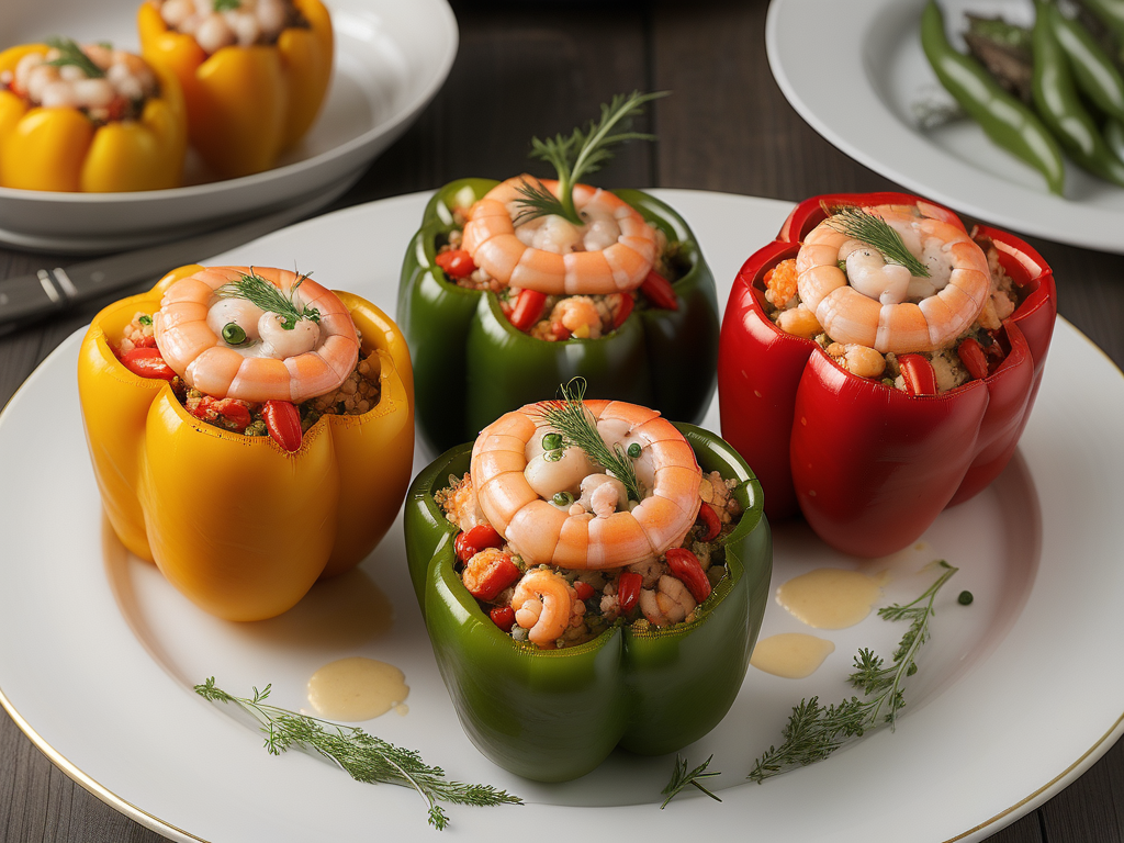 stuffed bell peppers with seafood