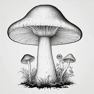mushroom clip art black and white