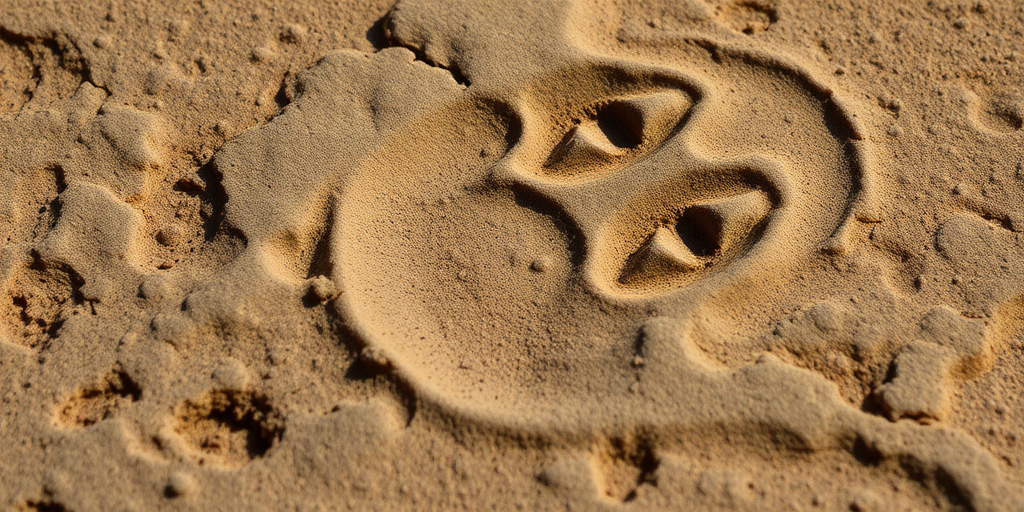 Generate a high-resolution image of a dinosaur footprint on a textured surface, using a DSLR camera with a 50mm lens, aperture f/2.8, ISO 100, shot from a low angle to capture intricate details.