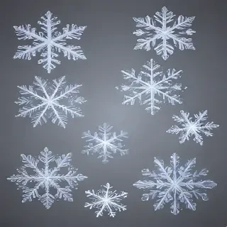 transparent snowflakes