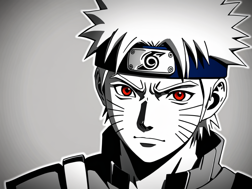 Ai Image Generator - Ai Art Generator - High Quality and 100% Unique Images  - iPic.Ai Kakashi wallpaper anbu from anime Naruto, black and whit but the  eyes sharingan still color, and background black