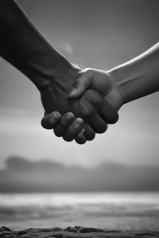 handshake black and white