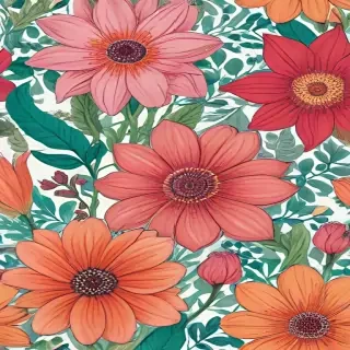 color drawing flowers