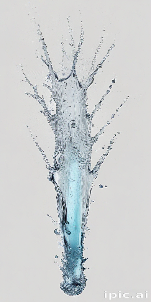 Dynamic Splash of Water Creating Ripples and Droplets Against a Light ...
