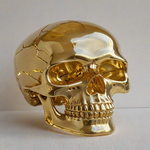 transparent gold skull
