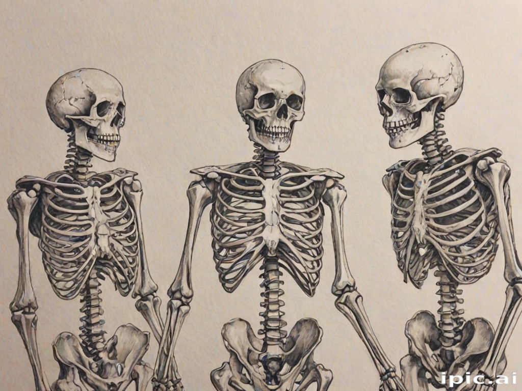 creative skeleton drawings