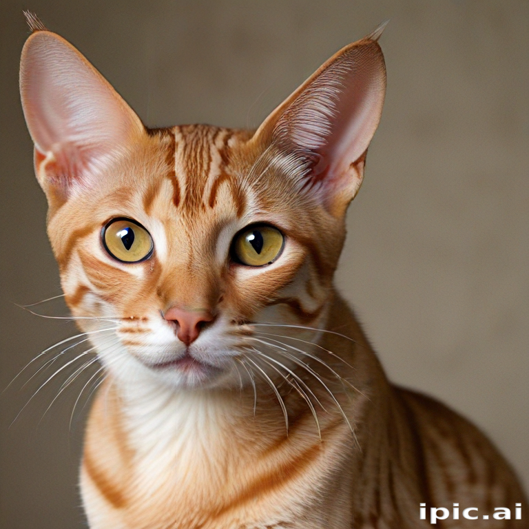 Close-Up Portrait of a Beautiful Orange Tabby Cat with Striking Features