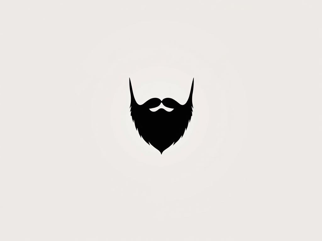 create a minimalist vector illustration of a stylized beard silhouette, using a DSLR camera with a 50mm lens at f/1.8, set to a low ISO of 100, in a studio setting with soft diffused lighting to enhance clarity and contrast