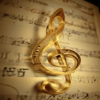 gold music notes